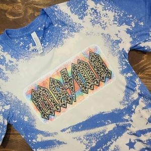 MAMA rainbow glitter bleached Tee